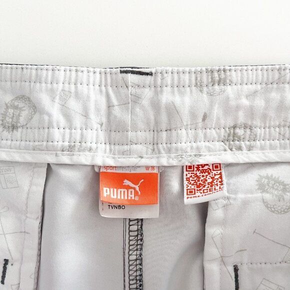 Puma Sport Style Shorts Flat Front Gray Black Hybrid Men's Size 36 - Picture 6 of 11